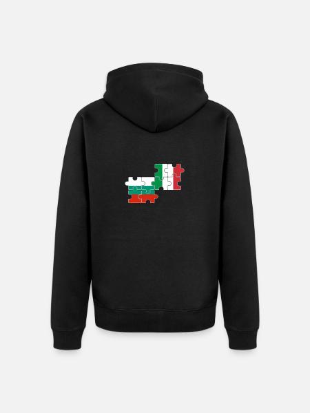 Bulgaria Italy Flag Italian Bulgarian - Unisex Premium Organic Zip Hoodie - black