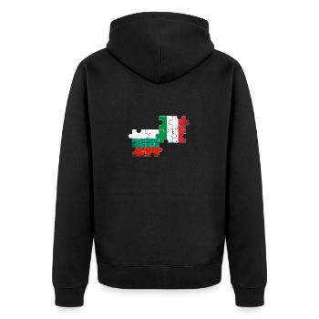 Bulgarien Italien Vintage Flagge Bulgare - Unisex Premium Bio Zip Hoodie - Schwarz - Hinten - Nico (187cm)