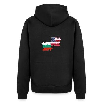 Bulgaria USA Flag American Bulgarian - Unisex Premium Organic Zip Hoodie - black - Back - Nico (187cm)