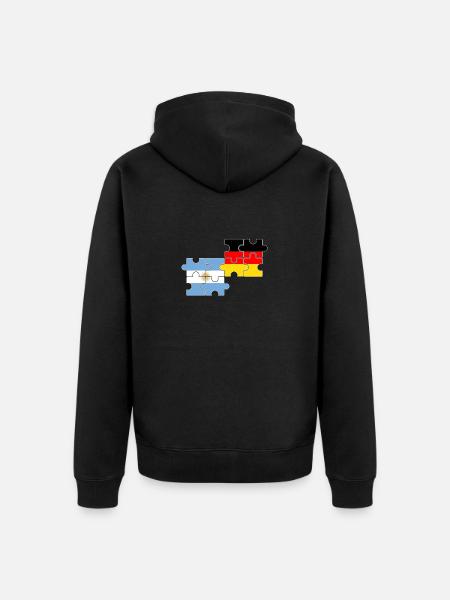 Argentine Allemagne Drapeau Argentin - Veste à capuche bio Premium Unisexe - noir