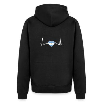 Argentine Heartbeat Flag Argentine - Veste à capuche bio Premium Unisexe - noir - Dos - Nico (187cm)