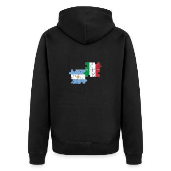 Argentinien Italien Vintage Flagge Argentinier - Unisex Premium Bio Zip Hoodie - Schwarz - Hinten - Nico (187cm)