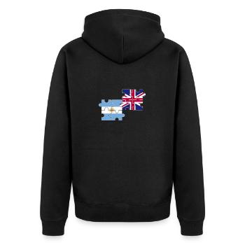 Argentinien UK Flagge Argentinisch - Unisex Premium Bio Zip Hoodie - Schwarz - Hinten - Nico (187cm)