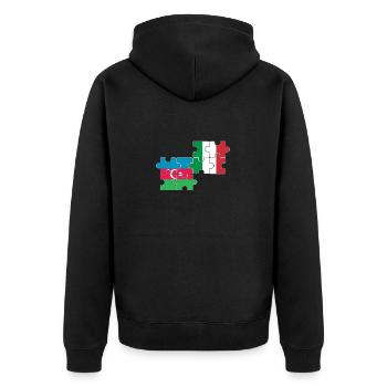 Azerbaïdjan Italie drapeau - Veste à capuche bio Premium Unisexe - noir - Dos - Nico (187cm)
