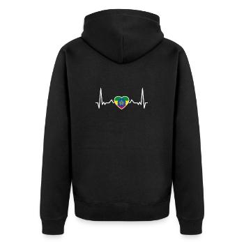 Ethiopie battement de cœur Drapeau éthiopien éthiopien - Veste à capuche bio Premium Unisexe - noir - Dos - Nico (187cm)