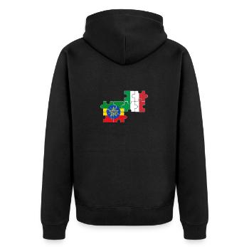Ethiopie Italie Drapeau Ethiopie - Veste à capuche bio Premium Unisexe - noir - Dos - Nico (187cm)