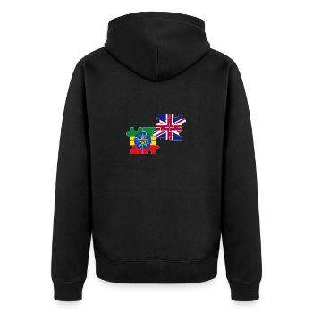 Ethiopie Drapeau du Royaume-Uni Ethiopie britannique - Veste à capuche bio Premium Unisexe - noir - Dos - Nico (187cm)