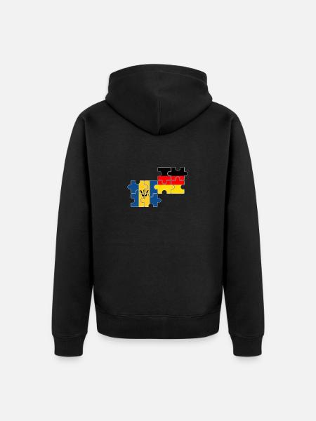 Barbados Germany Flag Barbadian - Unisex Premium Organic Zip Hoodie - black