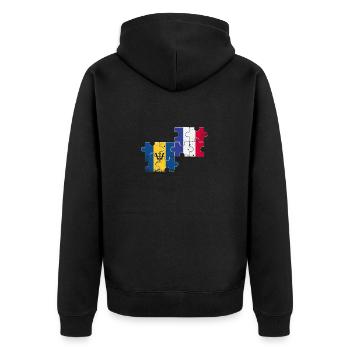 Barbade France Vintage Flag Barbadien - Veste à capuche bio Premium Unisexe - noir - Dos - Nico (187cm)