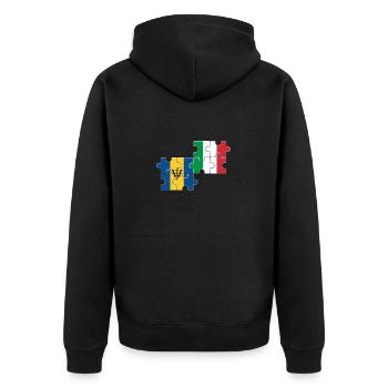 Barbados Italien Vintage Flagge Barbadier - Unisex Premium Bio Zip Hoodie - Schwarz - Hinten - Nico (187cm)