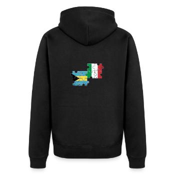 Bahamas Italien Vintage Flagge Bahamaer - Unisex Premium Bio Zip Hoodie - Schwarz - Hinten - Nico (187cm)
