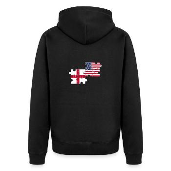 Angleterre États-Unis Drapeau Anglais américain - Veste à capuche bio Premium Unisexe - noir - Dos - Nico (187cm)