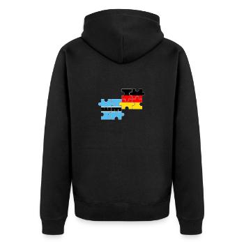 Botswana Deutschland Flagge Deutsch Botsuaner - Unisex Premium Bio Zip Hoodie - Schwarz - Hinten - Nico (187cm)