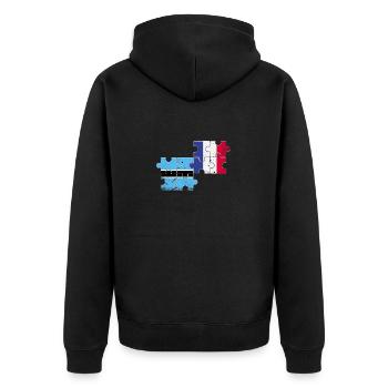 Botswana France Vintage Flag Botswana - Veste à capuche bio Premium Unisexe - noir - Dos - Nico (187cm)