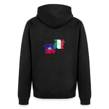 Haïti Italie Drapeau Italien Haïtien - Veste à capuche bio Premium Unisexe - noir - Dos - Nico (187cm)