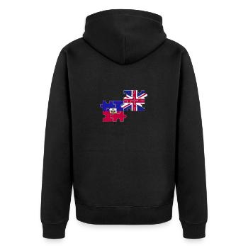 Haïti Drapeau du Royaume-Uni Haïtien britannique - Veste à capuche bio Premium Unisexe - noir - Dos - Nico (187cm)