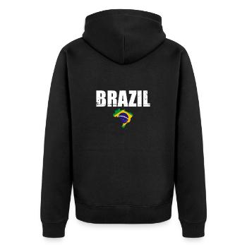Brésil Brésil Carte Drapeau Brésil - Veste à capuche bio Premium Unisexe - noir - Dos - Nico (187cm)