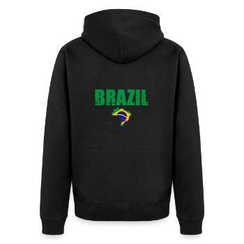 Brésil Carte Drapeau Brésil Brésiliens - Veste à capuche bio Premium Unisexe - noir - Dos - Nico (187cm)