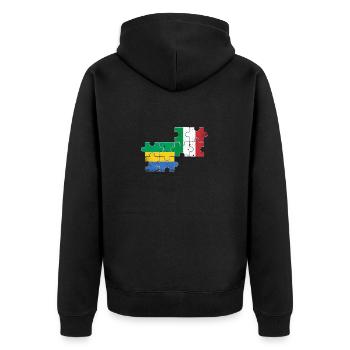 Gabon Italie Vintage Drapeau Italien Gabonais - Veste à capuche bio Premium Unisexe - noir - Dos - Nico (187cm)