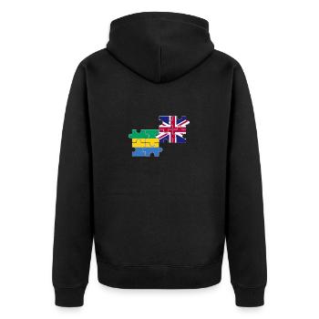 Gabon Drapeau du Royaume-Uni Gabonais britannique - Veste à capuche bio Premium Unisexe - noir - Dos - Nico (187cm)