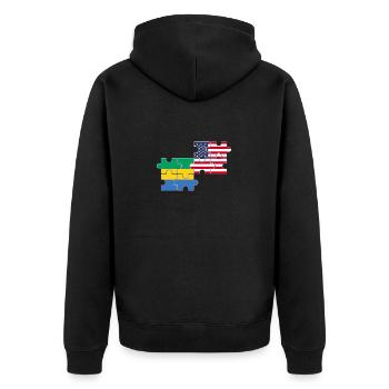 Gabon USA Flag Américain Gabonais - Veste à capuche bio Premium Unisexe - noir - Dos - Nico (187cm)