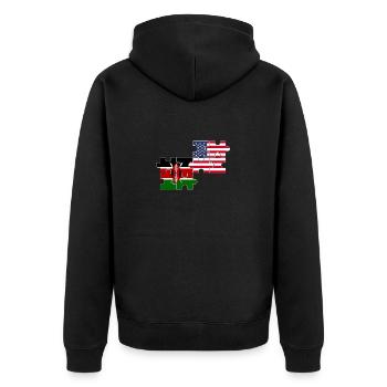 Kenya USA Flag Américain Kenyan - Veste à capuche bio Premium Unisexe - noir - Dos - Nico (187cm)