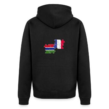 Gambie France Drapeau Français Gambien - Veste à capuche bio Premium Unisexe - noir - Dos - Nico (187cm)