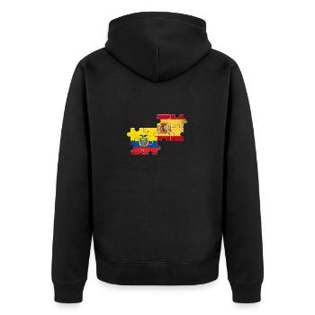 Ecuador Spanien Vintage Flagge Spanier - Unisex Premium Bio Zip Hoodie - Schwarz - Hinten - Nico (187cm)