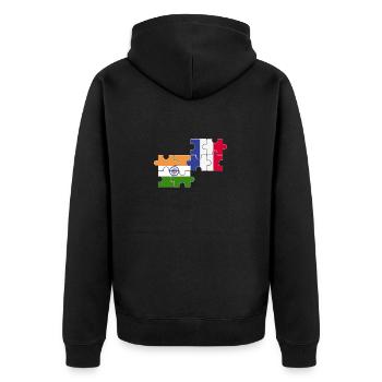 Inde France Drapeau Français Indien - Veste à capuche bio Premium Unisexe - noir - Dos - Nico (187cm)