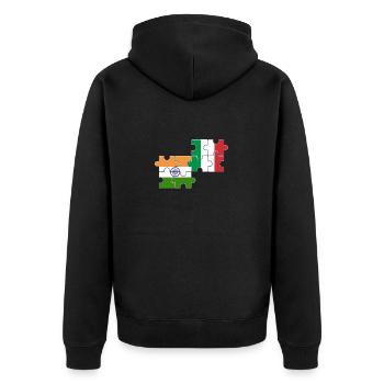 Inde Italie Drapeau Italien Indien - Veste à capuche bio Premium Unisexe - noir - Dos - Nico (187cm)