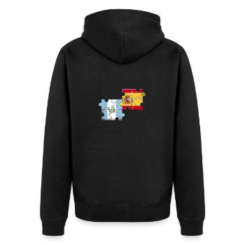 Guatemala Espagne Drapeau Vintage Guatémaltèque - Veste à capuche bio Premium Unisexe - noir - Dos - Nico (187cm)