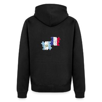 Guatemala France Vintage Flag Guatemalan - Unisex Premium Organic Zip Hoodie - black - Back - Nico (187cm)