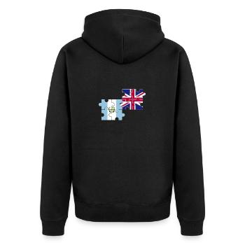 Guatemala UK Flag British Guatemalan - Unisex Premium Organic Zip Hoodie - black - Back - Nico (187cm)