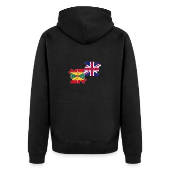 Grenada UK Flag British Grenadier - Unisex Premium Organic Zip Hoodie - black - Back - Nico (187cm)