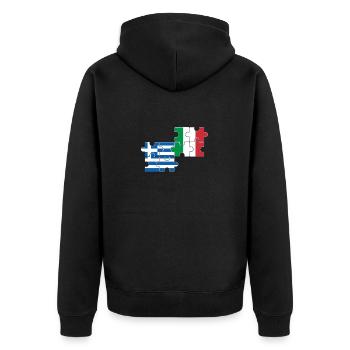 Grèce Italie Drapeau Italien Grec - Veste à capuche bio Premium Unisexe - noir - Dos - Nico (187cm)