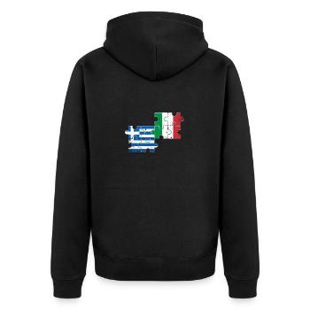Grèce Italie Vintage Drapeau Grec - Veste à capuche bio Premium Unisexe - noir - Dos - Nico (187cm)