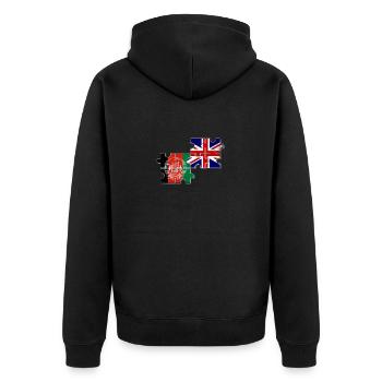 Afghanistan Royaume-Uni Vintage Flag Britannique Afghan - Veste à capuche bio Premium Unisexe - noir - Dos - Nico (187cm)