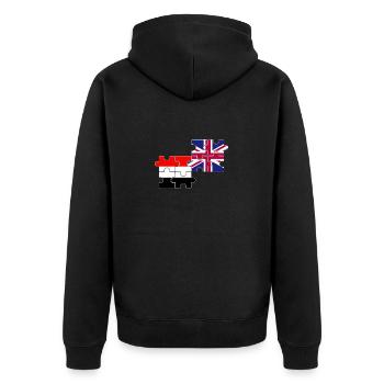 Yémen Drapeau britannique Yéménite britannique - Veste à capuche bio Premium Unisexe - noir - Dos - Nico (187cm)