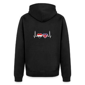 Yémen UK Heartbeat Flag Yéménite britannique - Veste à capuche bio Premium Unisexe - noir - Dos - Nico (187cm)