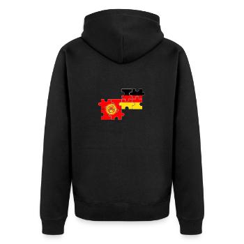Kirgisistan Deutschland Flagge Deutsch Kirgise - Unisex Premium Bio Zip Hoodie - Schwarz - Hinten - Nico (187cm)