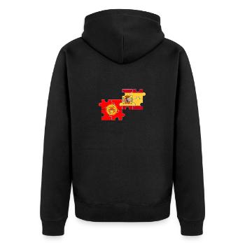 Kirghizistan Espagne Drapeau Kirghizistan espagnol - Veste à capuche bio Premium Unisexe - noir - Dos - Nico (187cm)