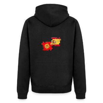Kirghizistan Espagne Drapeau vintage Kirghizistan - Veste à capuche bio Premium Unisexe - noir - Dos - Nico (187cm)