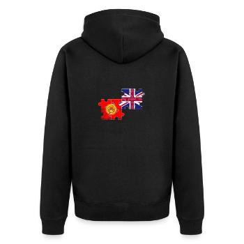 Kirghizistan Royaume-Uni Vintage Drapeau Kirghize britannique - Veste à capuche bio Premium Unisexe - noir - Dos - Nico (187cm)
