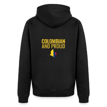 Carte colombienne et fière Drapeau de la Colombie - Veste à capuche bio Premium Unisexe - noir - Dos - Nico (187cm)