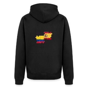 Kolumbien Spanien Flagge Spanisch Kolumbianer - Unisex Premium Bio Zip Hoodie - Schwarz - Hinten - Nico (187cm)