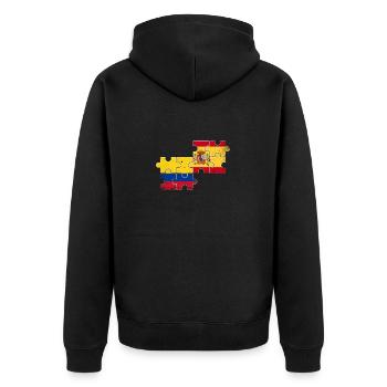 Colombie Espagne Vintage Drapeau Colombien - Veste à capuche bio Premium Unisexe - noir - Dos - Nico (187cm)
