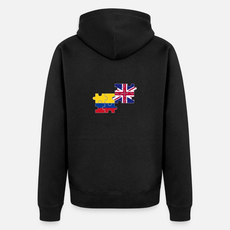 Colombie Drapeau du Royaume-Uni Colombie-Britannique - Veste à capuche bio Premium Unisexe - noir