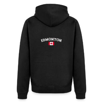 Edmonton, Canada, Drapeau canadien, Canadien - Veste à capuche bio Premium Unisexe - noir - Dos - Nico (187cm)