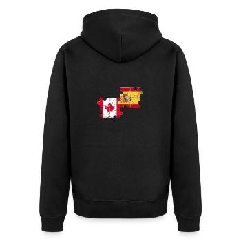 Canada Espagne Vintage Flag Espagnol Canadien - Veste à capuche bio Premium Unisexe - noir - Dos - Nico (187cm)