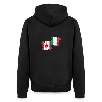 Kanada Italien Flagge Italienisch Kanadier - Unisex Premium Bio Zip Hoodie - Schwarz - Hinten - Nico (187cm)